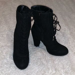 Sandra heeled lace up boots